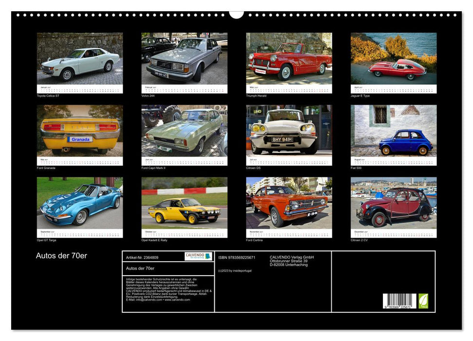 Autos der 70er (CALVENDO Wandkalender 2027)