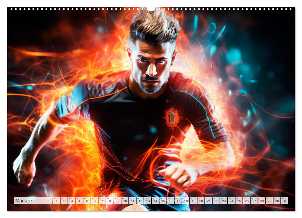 FUßBALLFIEBER Dynamische Szenen (CALVENDO Premium Wandkalender 2027)