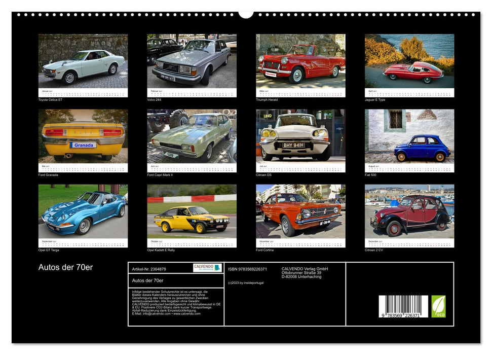 Autos der 70er (CALVENDO Premium Wandkalender 2027)