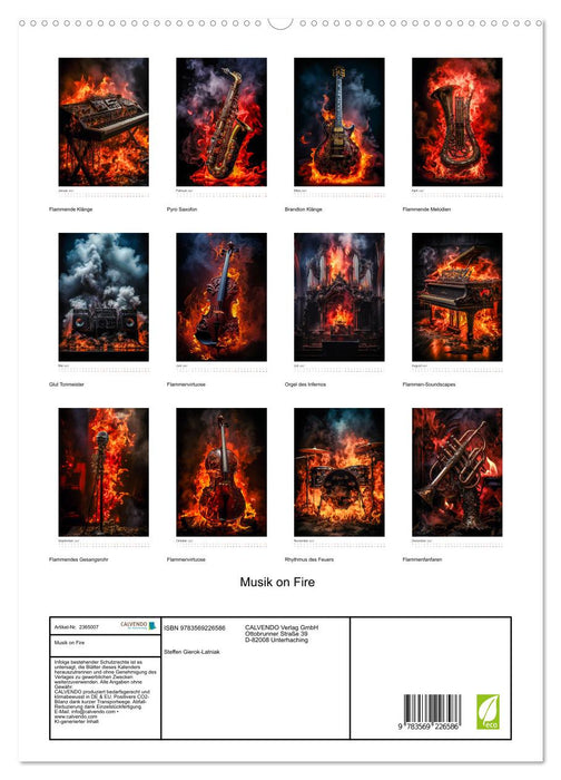 Musik on Fire (CALVENDO Premium Wandkalender 2027)