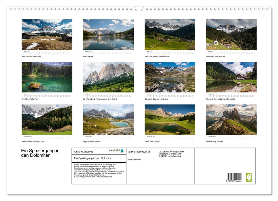Ein Spaziergang in den Dolomiten (CALVENDO Wandkalender 2027)