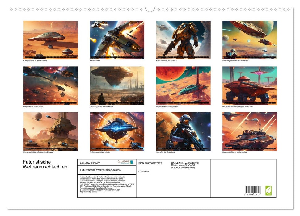 Futuristische Weltraumschlachten (CALVENDO Wandkalender 2027)