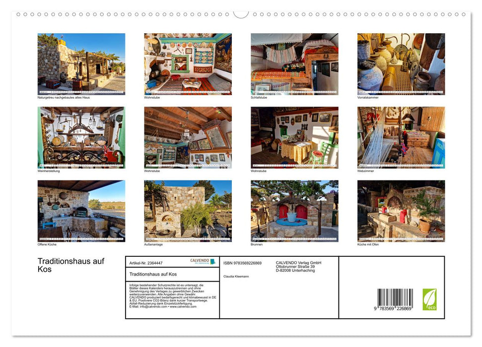 Traditionshaus auf Kos (CALVENDO Premium Wandkalender 2027)