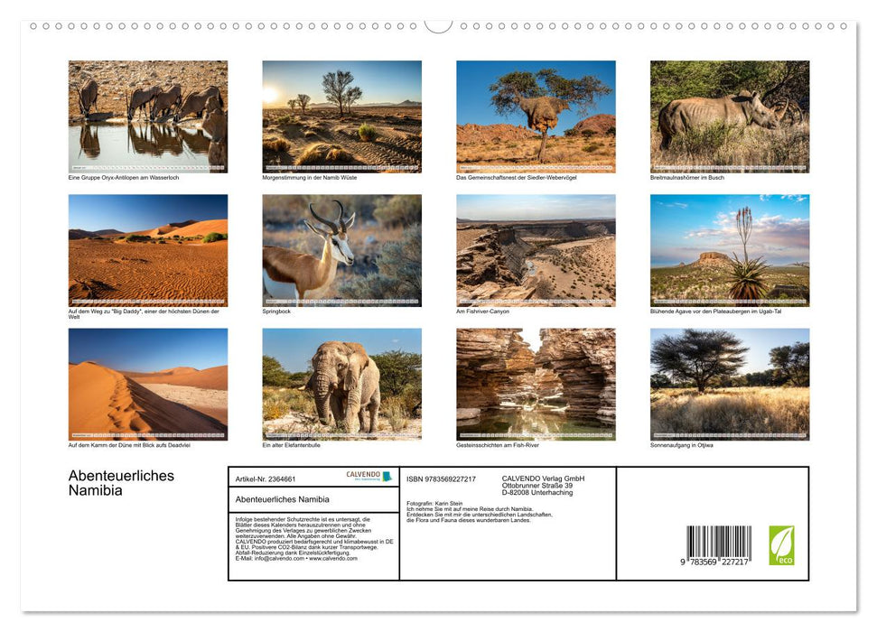Abenteuerliches Namibia (CALVENDO Premium Wandkalender 2027)