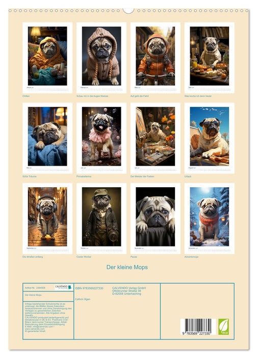 Der kleine Mops (CALVENDO Premium Wandkalender 2027)