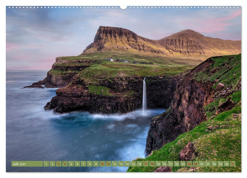 Färöer Inseln - Wo Schafe tanzen und die Natur im Winde fliegt (CALVENDO Premium Wandkalender 2027)