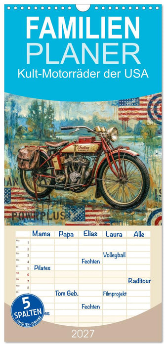 Kult-Motorräder der USA (CALVENDO Familienplaner 2027)