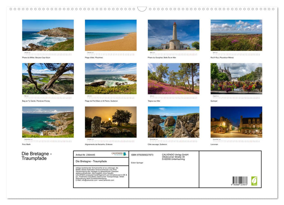 Die Bretagne - Traumpfade (CALVENDO Wandkalender 2027)