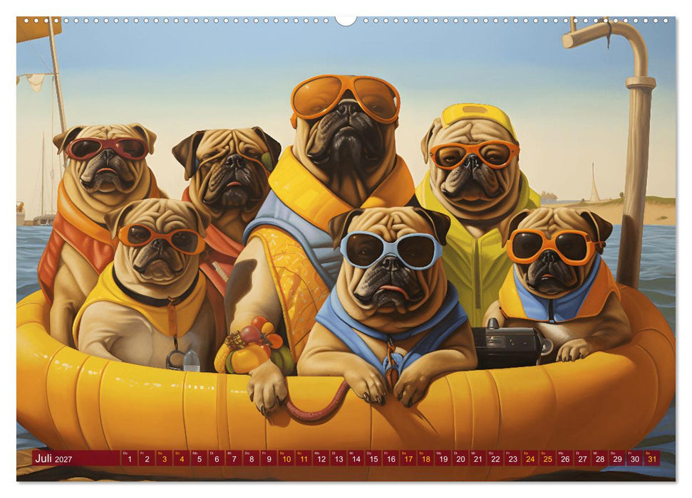 Boteros Hunde - Kunstvoller Kalender im Stile des Boterismo (CALVENDO Premium Wandkalender 2027)