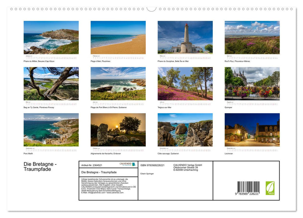 Die Bretagne - Traumpfade (CALVENDO Premium Wandkalender 2027)