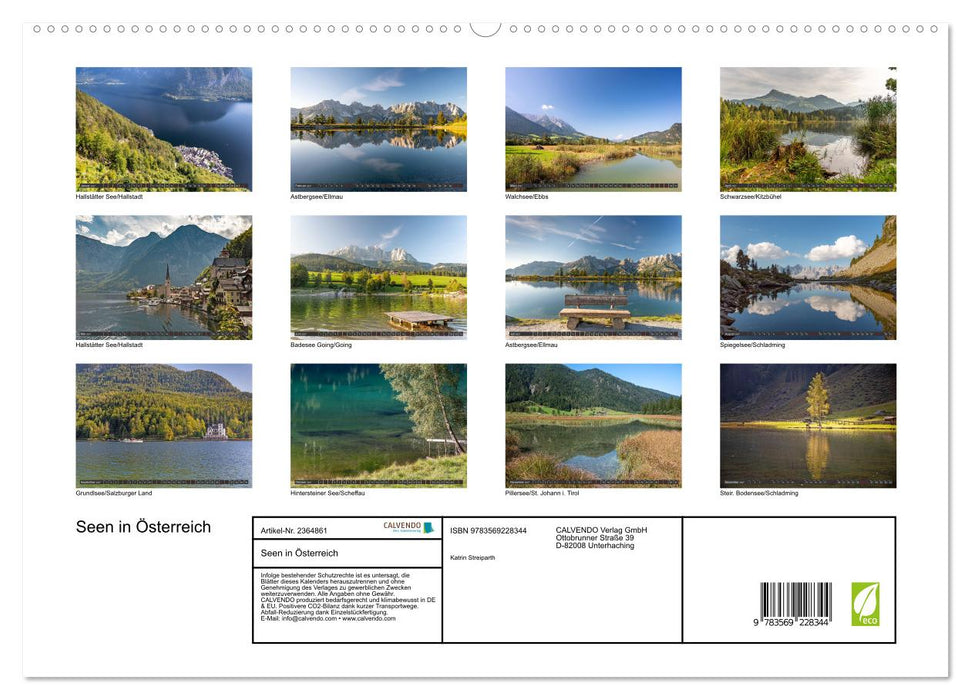 Seen in Österreich (CALVENDO Premium Wandkalender 2027)