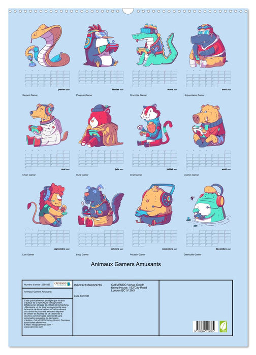 Animaux Gamers Amusants (CALVENDO Calendrier mensuel 2027)