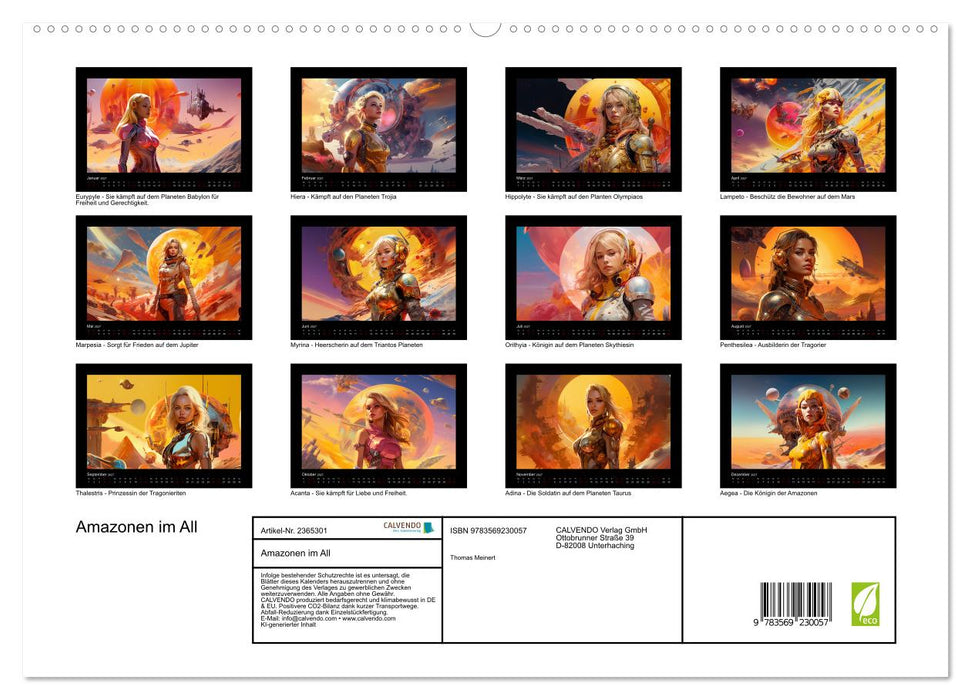 Amazonen im All (CALVENDO Premium Wandkalender 2027)