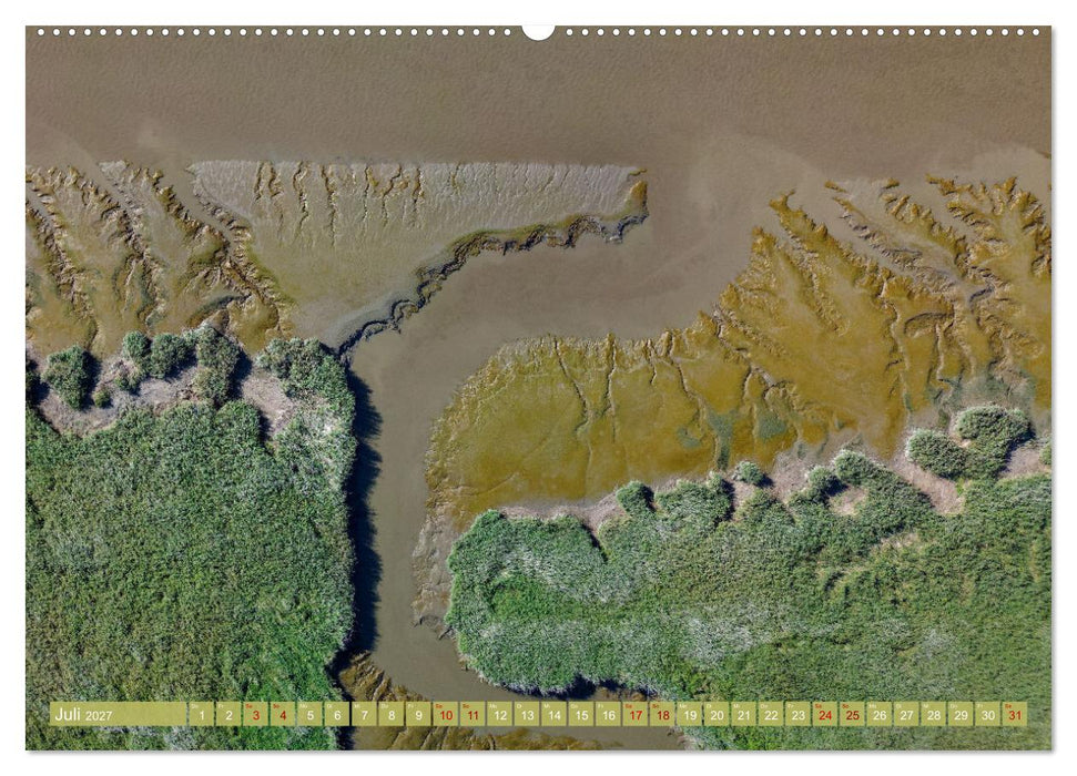 neunziggrad I photoart: das wattenmeer von oben (CALVENDO Premium Wandkalender 2027)