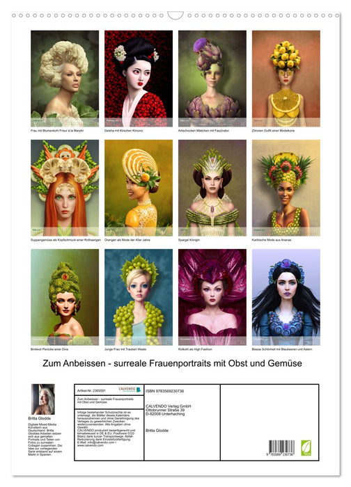 Zum Anbeissen - surreale Frauenportraits mit Obst und Gemüse (CALVENDO Wandkalender 2027)