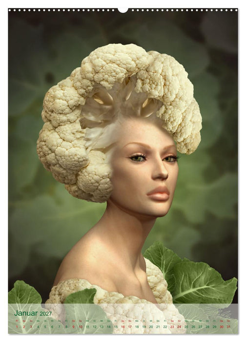 Zum Anbeissen - surreale Frauenportraits mit Obst und Gemüse (CALVENDO Wandkalender 2027)