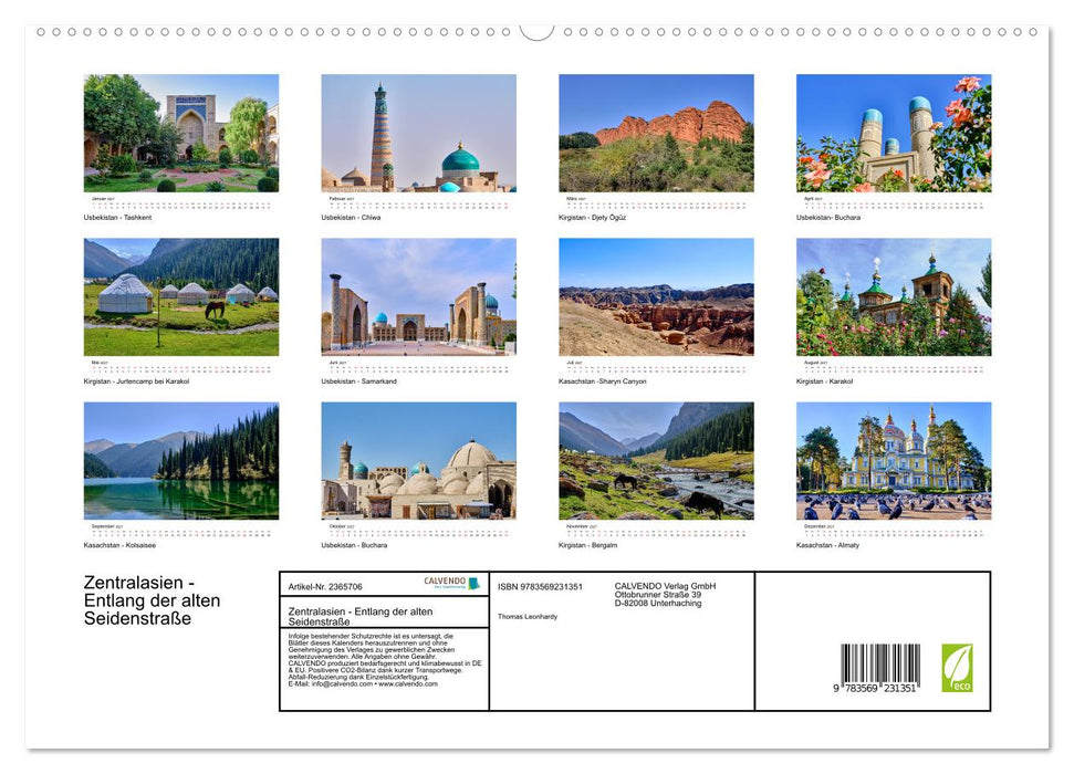 Zentralasien - Entlang der alten Seidenstraße (CALVENDO Premium Wandkalender 2027)