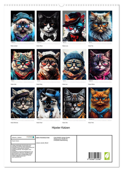 Hipster Katzen (CALVENDO Premium Wandkalender 2027)