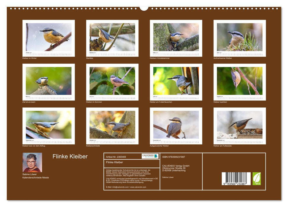 Flinke Kleiber (CALVENDO Premium Wandkalender 2027)