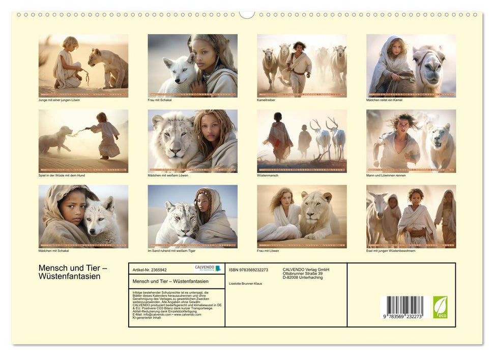 Mensch und Tier – Wüstenfantasien (CALVENDO Premium Wandkalender 2027)