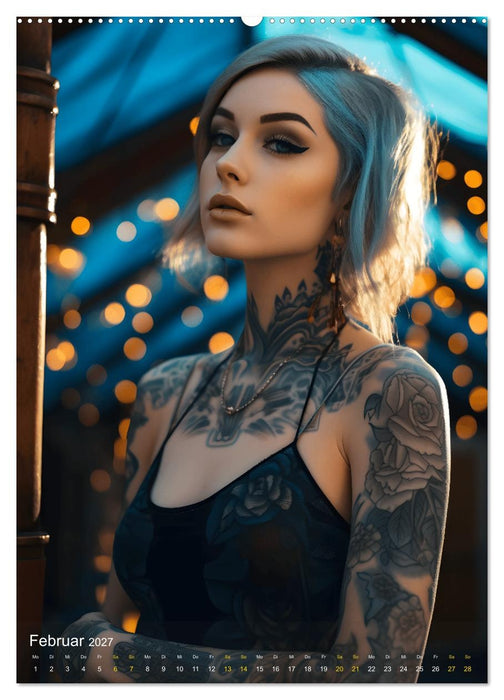 Tattoo Schönheiten - zwölf Monate, zwölf Frauen und jede Menge Tattoos (CALVENDO Premium Wandkalender 2027)