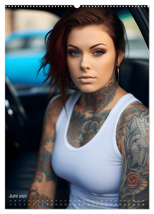 Tattoo Schönheiten - zwölf Monate, zwölf Frauen und jede Menge Tattoos (CALVENDO Premium Wandkalender 2027)