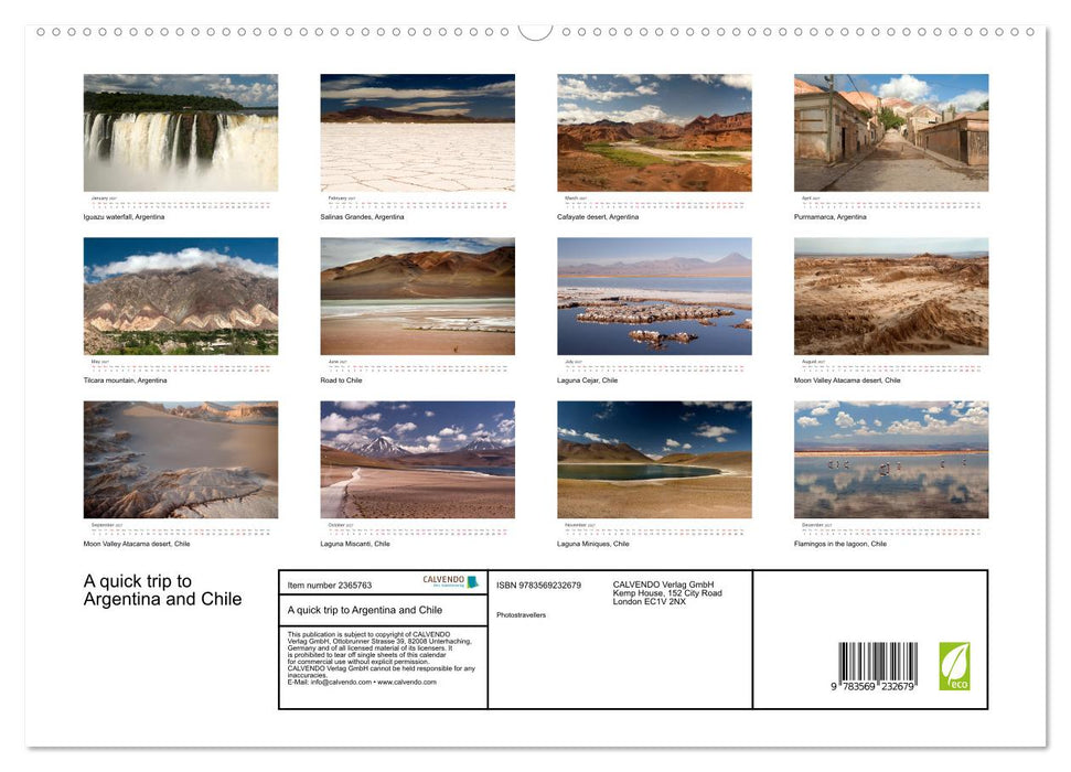 A quick trip to Argentina and Chile (CALVENDO Premium-Calendar 2027)