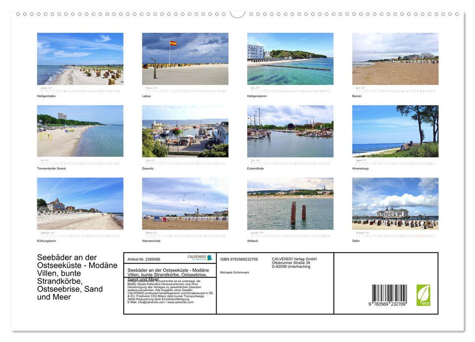 Seebäder an der Ostseeküste - Modäne Villen, bunte Strandkörbe, Ostseebrise, Sand und Meer (CALVENDO Premium Wandkalender 2027)