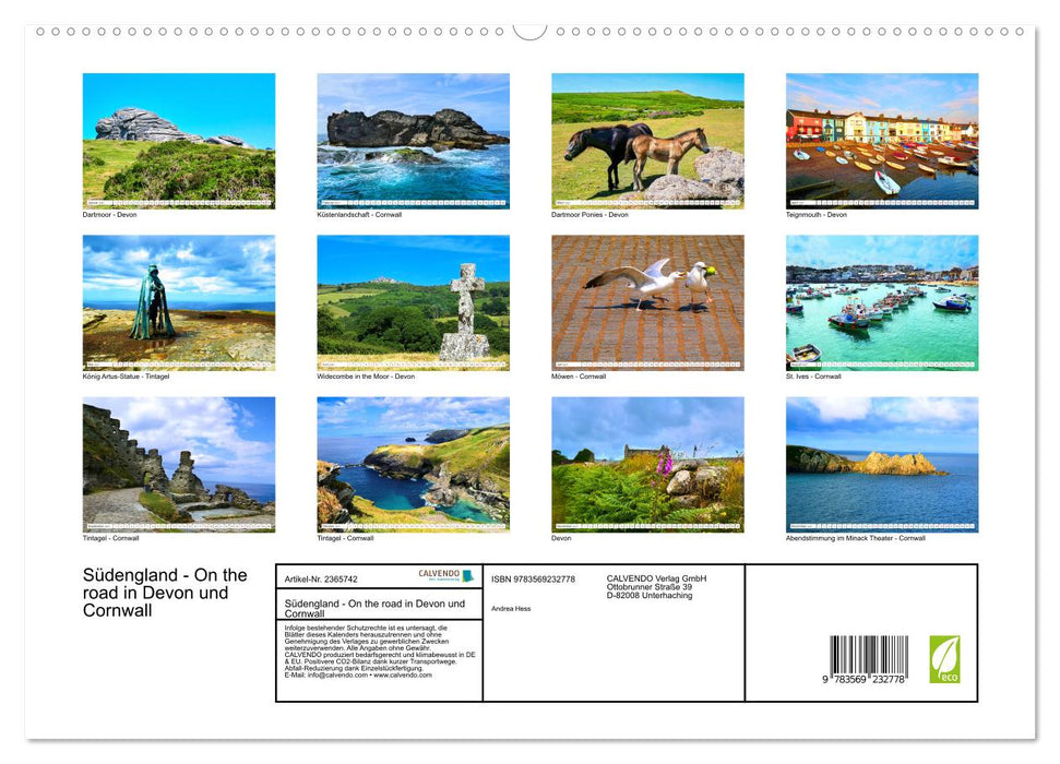 Südengland - On the road in Devon und Cornwall (CALVENDO Premium Wandkalender 2027)