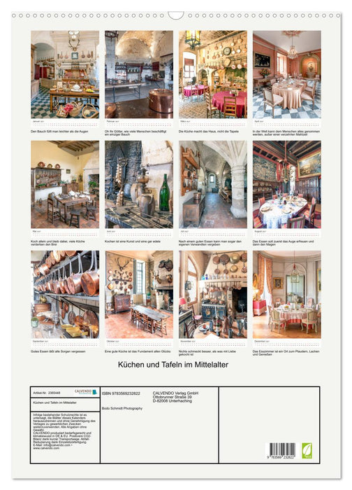 Küchen und Tafeln im Mittelalter (CALVENDO Wandkalender 2027)