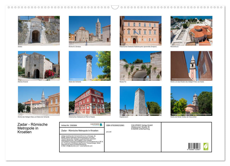 Zadar - Römische Metropole in Kroatien (CALVENDO Wandkalender 2027)