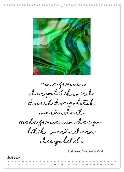 Mehr als Worte - Zitate starker Frauen (CALVENDO Premium Wandkalender 2027)