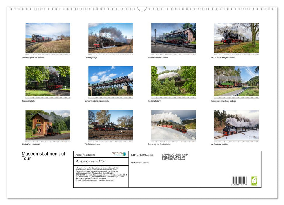 Museumsbahnen auf Tour (CALVENDO Wandkalender 2027)