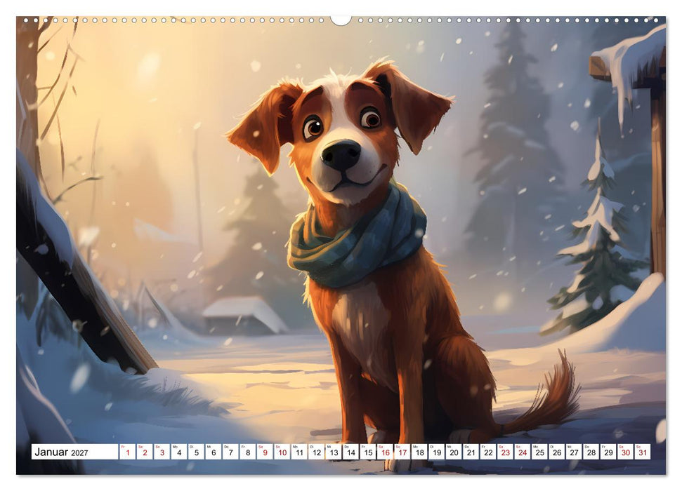 Lustige Comic Hunde (CALVENDO Premium Wandkalender 2027)