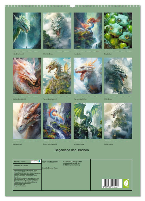 Sagenland der Drachen (CALVENDO Premium Wandkalender 2027)