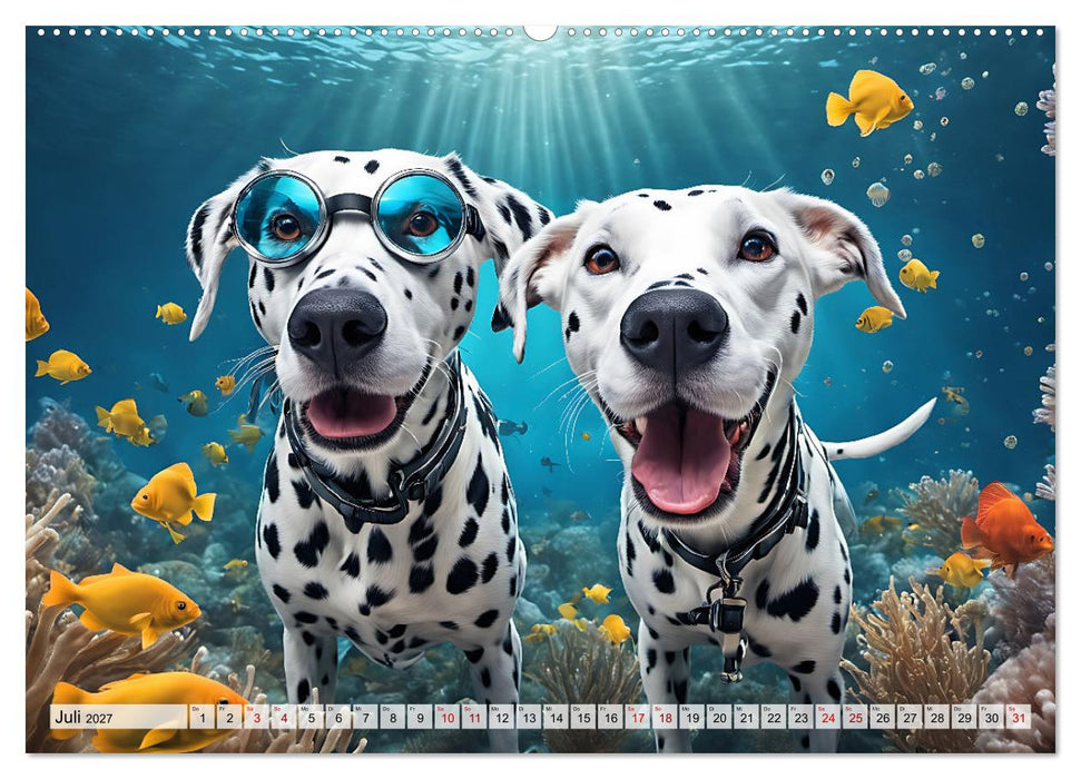 Hunde abgetaucht (CALVENDO Premium Wandkalender 2027)