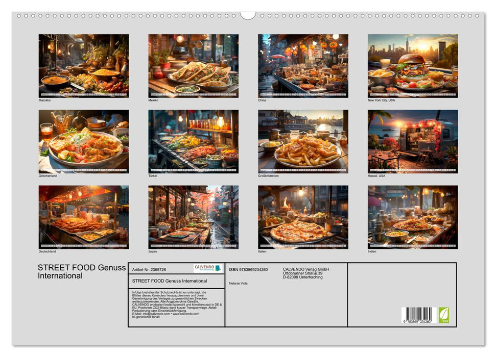STREET FOOD Genuss International (CALVENDO Wandkalender 2027)