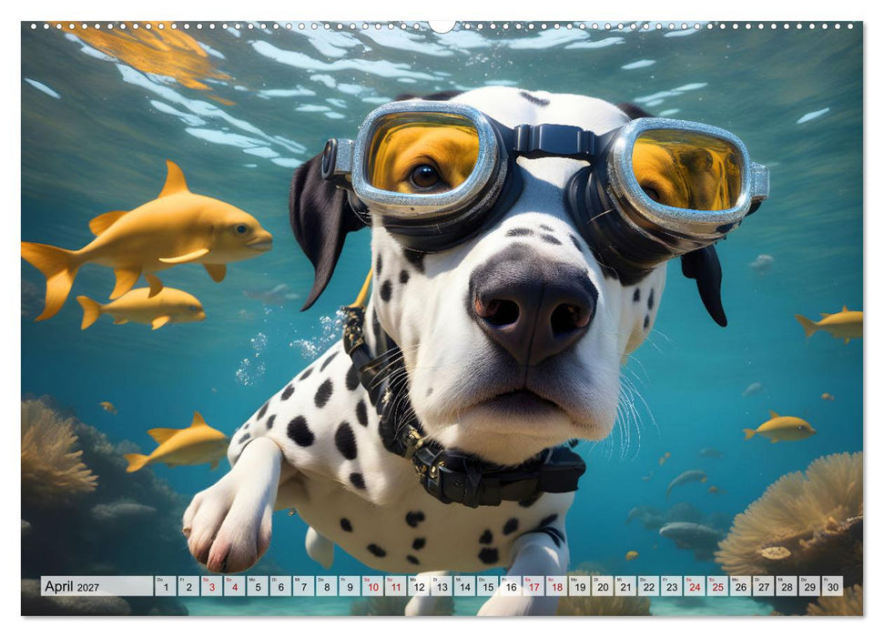 Hunde abgetaucht (CALVENDO Wandkalender 2027)