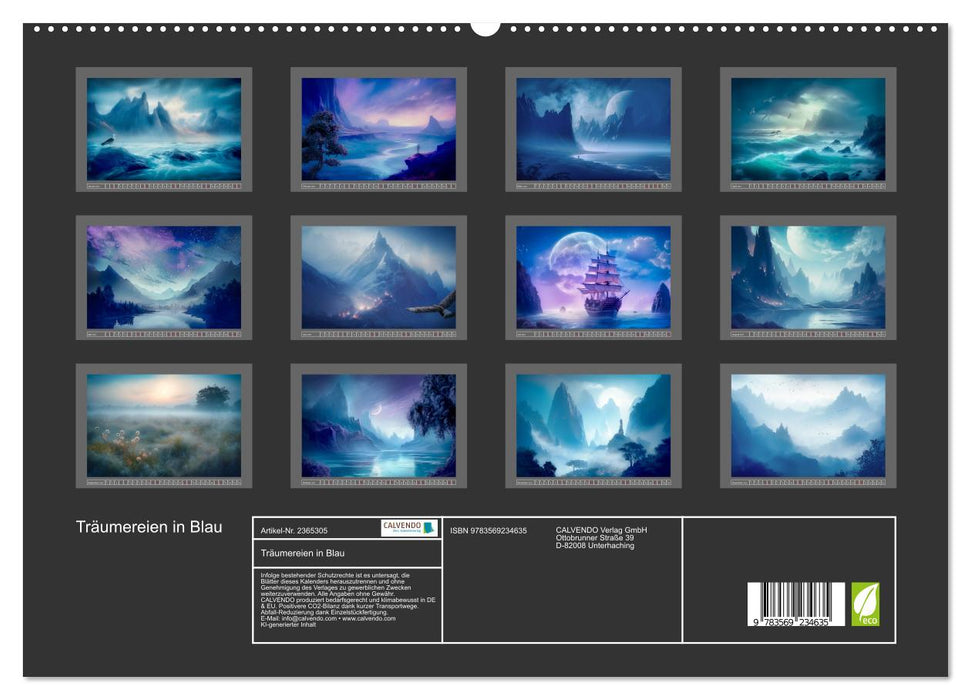 Träumereien in Blau (CALVENDO Premium Wandkalender 2027)