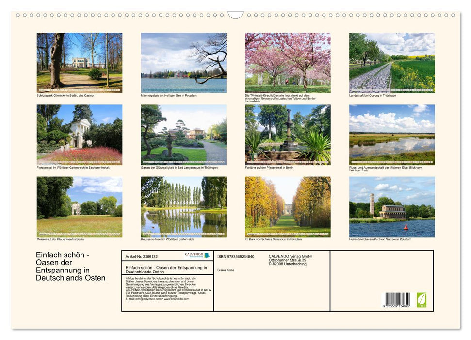 Einfach schön - Oasen der Entspannung in Deutschlands Osten (CALVENDO Wandkalender 2027)