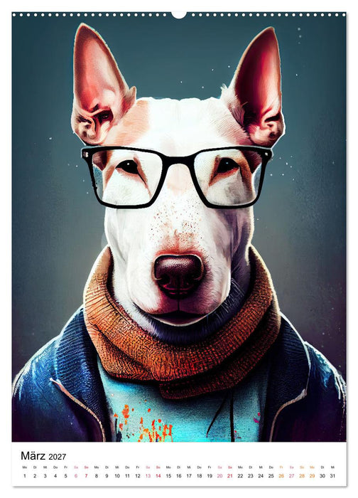 Hunde im Hipster Stil (CALVENDO Premium Wandkalender 2027)