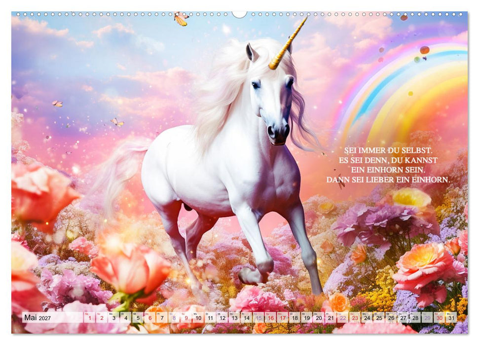 Einhorn und coole Sprüche (CALVENDO Wandkalender 2027)