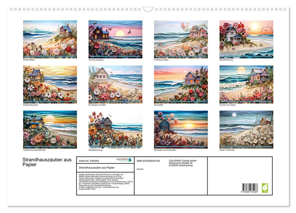 Strandhauszauber aus Papier (CALVENDO Wandkalender 2027)