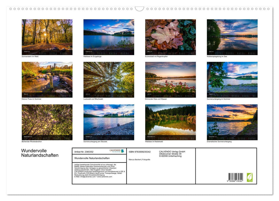 Wundervolle Naturlandschaften (CALVENDO Wandkalender 2027)