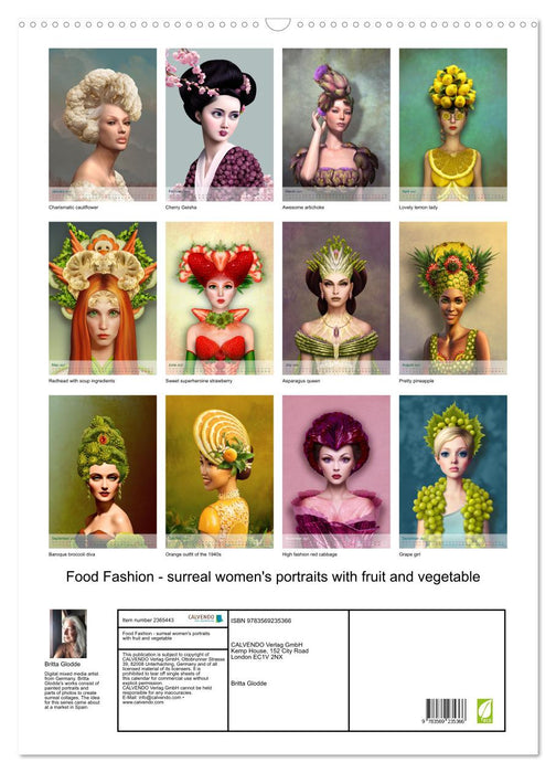 Food Fashion - surreal women's portraits with fruit and vegetable (CALVENDO Monthly Calendar 2027)