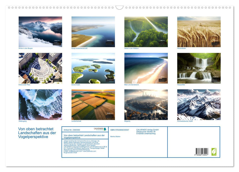 Von oben betrachtet Landschaften aus der Vogelperspektive (CALVENDO Wandkalender 2027)