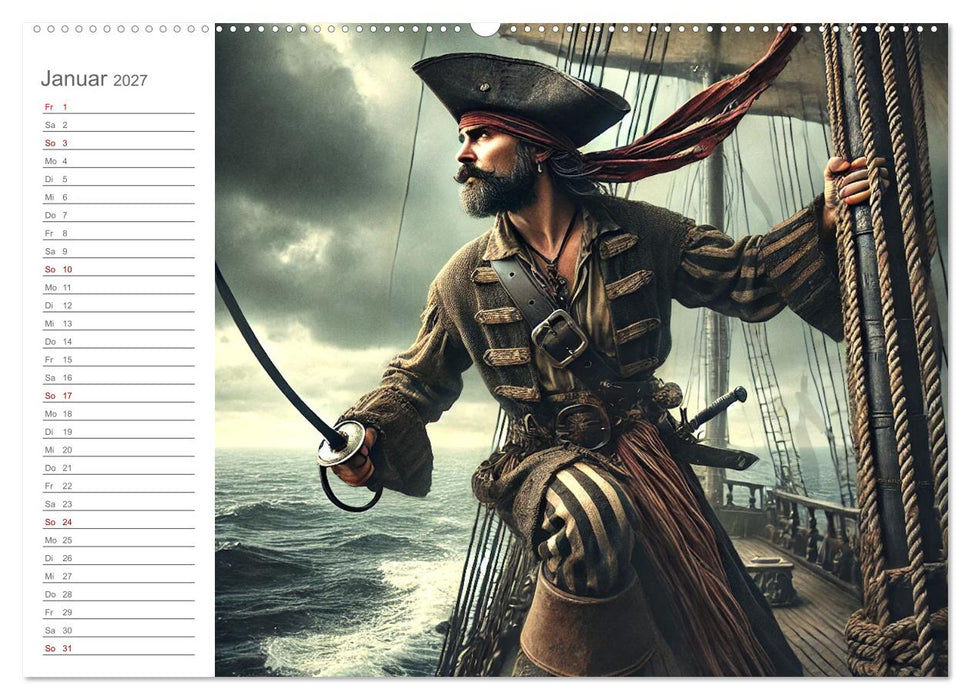 KI Piraten - Abenteuer der Seeräuber auf hoher See (CALVENDO Wandkalender 2027)