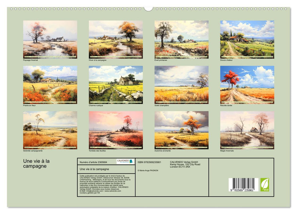 Une vie à la campagne (CALVENDO Calendrier supérieur 2027)