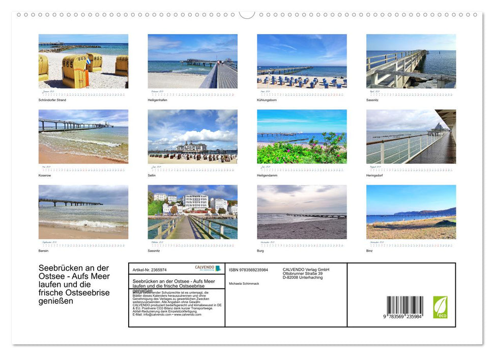Seebrücken an der Ostsee - Aufs Meer laufen und die frische Ostseebrise genießen (CALVENDO Premium Wandkalender 2027)