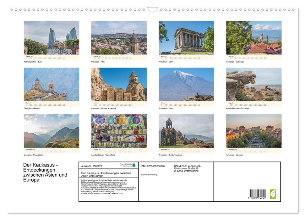 Der Kaukasus - Entdeckungen zwischen Asien und Europa (CALVENDO Wandkalender 2027)